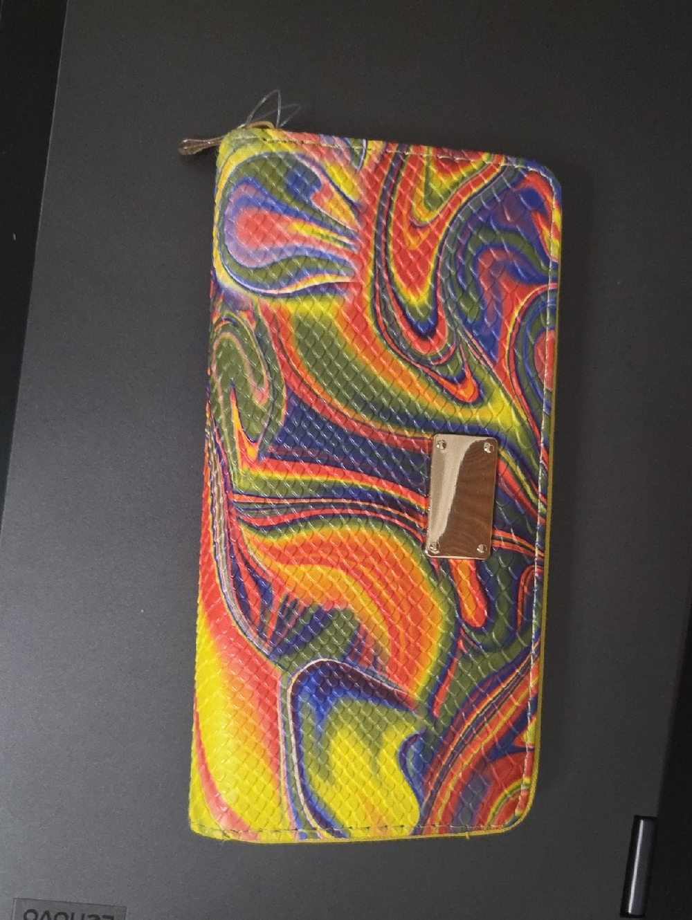 Multicolor Swirl Zip-Around Wallet